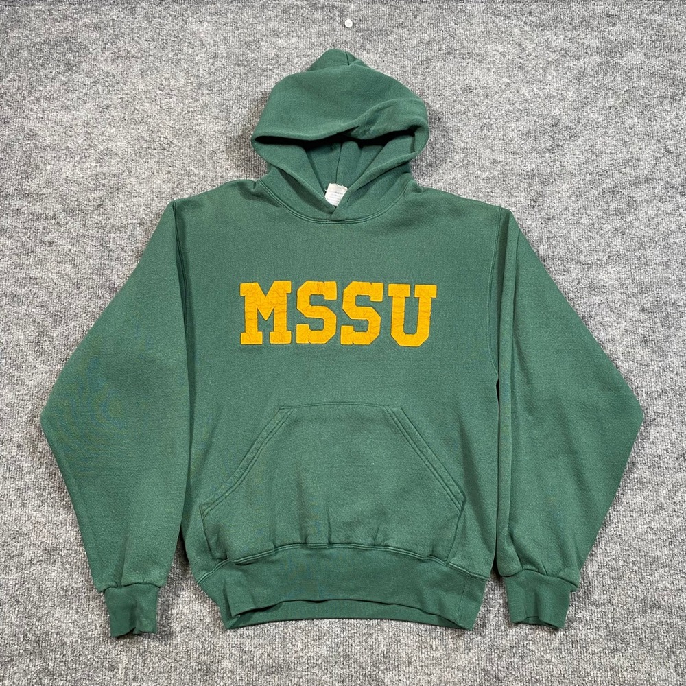 Soffe MSSU Missouri Southern State‎ University Hoodie Green Yellow Felt Small